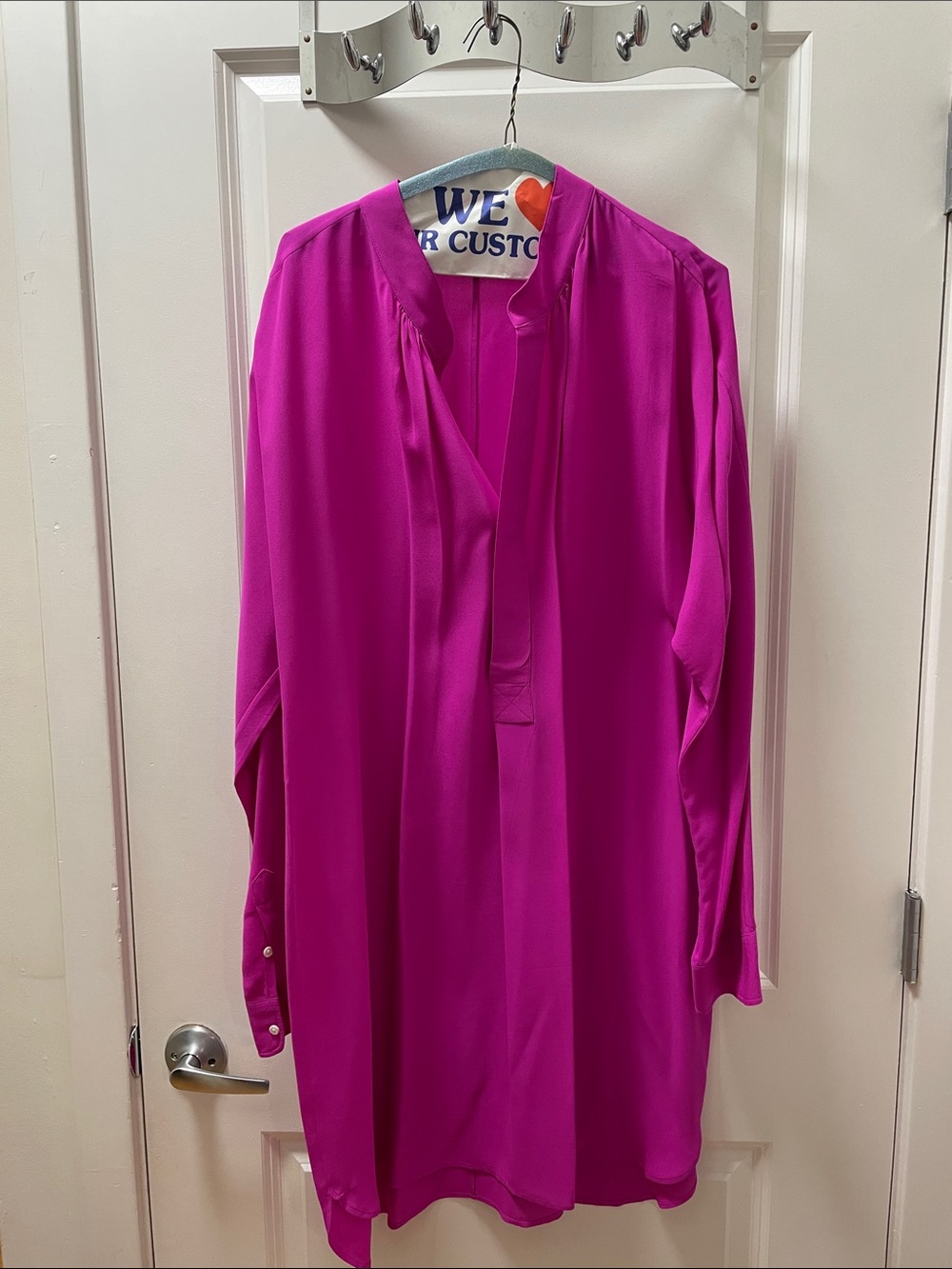 Polo by Ralph Lauren Fuchsia V-Neck Long Sleeve Dress